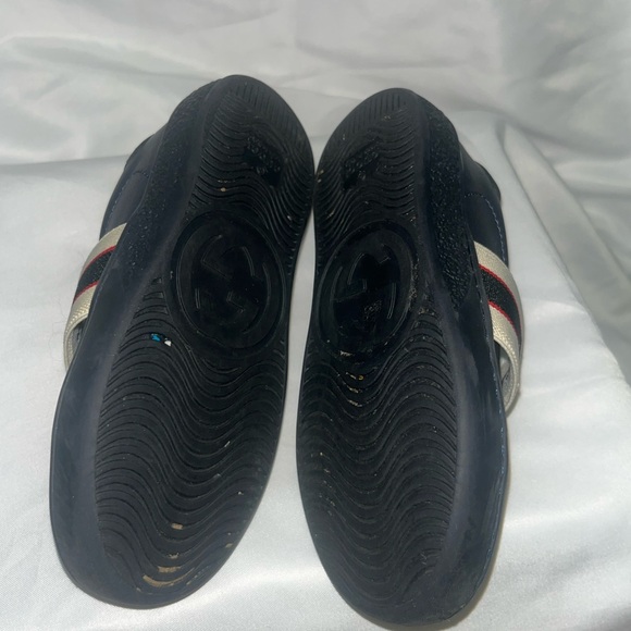 Gucci Kids Navy Sneakers with Logo Strap size 24 - Picture 5 of 6